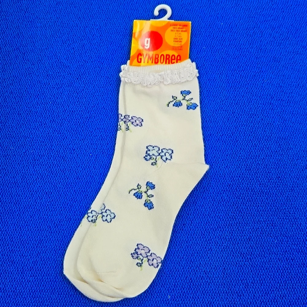 Vintage/NWT Gymboree 2003 Floral Ruffle socks.  Size 6-7